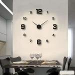 Frameless 3D LED Wall Clock – Silent Art Decor for Bedroom, Kitchen