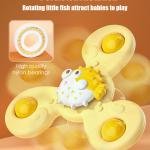 3Pcs Baby Bath Toys – Cartoon Rattles Suction Cup Spinner