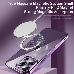 Magnetic Phone Case with Camera Lens Film Protection and Shockproof Soft Cover for iPhone 15, 14 Plus, 13, 12, 11 Pro Max