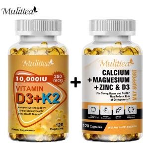 Mulittea Vitamin D3K2 + Calcium, Magnesium zinc, d3