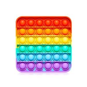 Push Bubble Fidget Toy – Rainbow Square Stress Relief Sensory