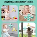 3Pcs Baby Bath Toys – Cartoon Rattles Suction Cup Spinner